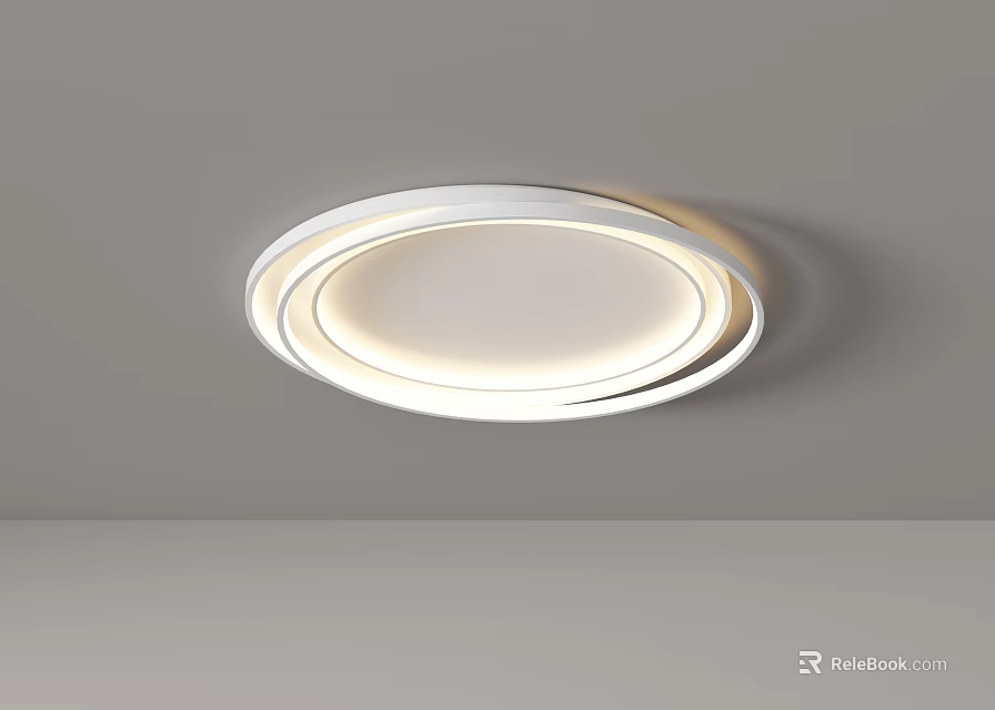 Modern Round Ceiling Light With Layered Circular Rings And Illumination 3d model 