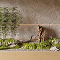 Moss moss landscape plant landscape green plant pile bamboo moss stone landscape sketch 3d model