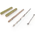 Household Cleaning Brushes with Long Wooden Handles and Green Sponge Heads