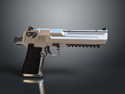 Sleek Silver Handgun with Black Grip Green Dot Sight and Tactical Design 3d model
