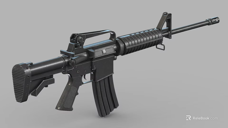 Black Inflatable Rifle Model with Realistic 3D Design and Detailed Features for Kids Play 3d model 