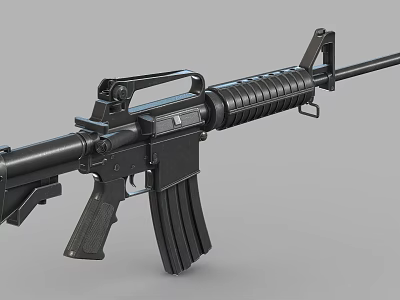Black Inflatable Rifle Model with Realistic 3D Design and Detailed Features for Kids Play 3d model