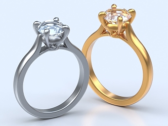 Ring Gold Ring Diamond Ring Jewelry 3d model