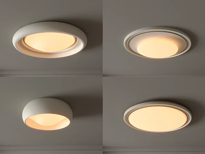 Various Styles Of Ceiling Lights With Soft Illumination 3d model