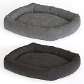 Plush Pet Beds With Soft Edges In Gray And Dark Brown Comfortable Design 3d model
