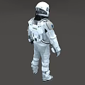 White Astronaut Spacesuit For Space Missions With Helmet And Protective Layers