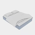 Modern Double Bed with Blue Frame White Sheets and Pillows Minimalist Design