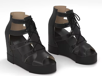 Platform high heels high heels sandals shoes women'shoes 3d model