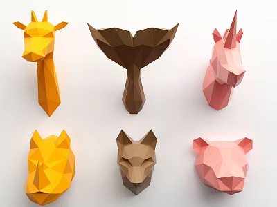 Modern Animal Wall Decoration 3d model