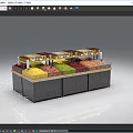 modern shelf grain shelf 3d model
