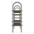 Sturdy Metal Frame Open Shelf Unit With Four Tier Wooden Shelves For Home Storage