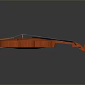 Orange Wooden Violin Daily Life Product With Strings And Smooth Body Design