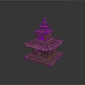 Traditional Bronze Colored Pagoda Architecture With Multi layered Roofs And Square Base