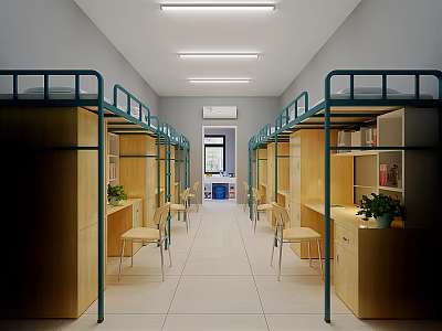Modern Student Dormitory 3d model