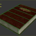 Detailed Red Leather Book Cover With Intricate Gold Carved Sculpture Design