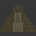 Detailed Cartoon Ancient Pyramid Scene Featuring Stone Steps And Temple Top