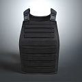 Game Movie Character Wearing Black Tactical Vest With Multiple Pockets And Straps