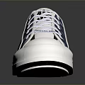 Stylish Daily Life Blue White Shoes With Thick Sole Beige Inner And Geometric Design