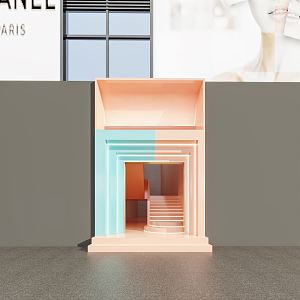 Modern Door Head Internet Celebrity Store Door Head Facade 3d model