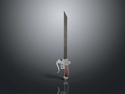 Detailed Metal Knife Design With Wooden Handle And Sharp Blade 3d model
