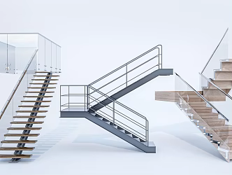 Modern Stairs Combination Rotating Stairs Metal Stairs Steel Frame Stairs Arc Stairs 3d model