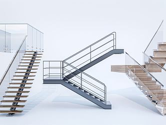 Modern Stairs Combination Rotating Stairs Metal Stairs Steel Frame Stairs Arc Stairs 3d model