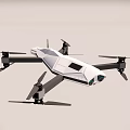 Sleek White Drone Design With Four Rotors And Camera For Aerial Use