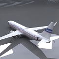 Modern Aircraft United Airlines Boeing Aircraft Simplified Edition 3d model