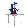 Industrial Metal Mechanical Device With Blue Red Components On White Table 3d model