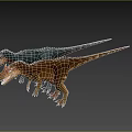 Two Realistic Colored Dinosaurs Standing In 3D Model With Gray Background