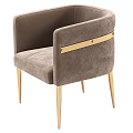 Modern Luxury Dining Table Set With Marble Top And Grey Upholstered Gold Leg Chairs