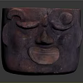 Red Brown Clay Sculpture With Facial Carving And Vessel Shape Design