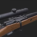 Vintage Bolt Action Rifle With Wooden Stock Metal Barrel And Scope Design