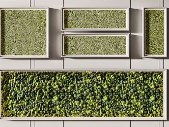 modern plant wall green plant wall 3d model