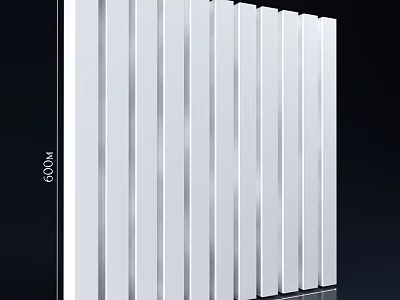 Elegant Modern Interior Wall Featuring Vertical White Decorative Panel Design 3d model