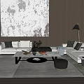 Modern Minotti Sofa Coffee Table Combination 3d model