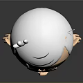 Frowning Cartoon Character With White Hair Orange Shirt Blue Pants White Shoes On Gray Background