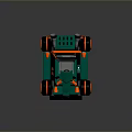 Green Toy Car With Open Top Design Orange Wheels Black Accents And Headlights