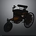 Vintage Tricycle With Black Seat Wooden Body And Large Wheels As Early Transportation