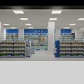 Modern Prescription Pharmacy Store With Medication Shelves Refrigerated Display Cabinets And Bright Interior