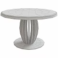 Round White Tabletop With Modern Golden Curved Legs And Shiny Base