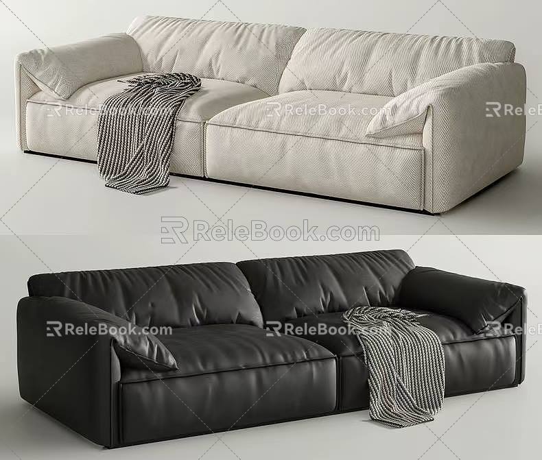 Sofa Combination Single Multi-Person Modern Nordic New Chinese Style Home Decoration Indoor Single Library 3d model