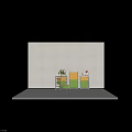 Modern Metal Storage Shelving Units with Wheels and Orange Green Storage Bins for Home Organization