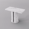 Modern Minimalist Coffee Table With Sleek Marble Top And White Column Base