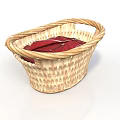 Decorative Wicker Storage Basket For Organizing Household Items With Red Lining