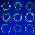 Circuit Line Technology Line Technology Elements 3d model