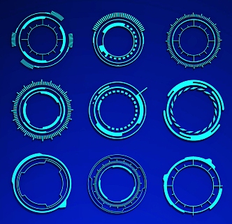 Circuit Line Technology Line Technology Elements 3d model