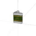 Jameson Whiskey Silver Flask With Green Label Classic Design And Metallic Finish