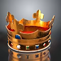 Ornate Gold Crown Jewelry Design Adorned With Colorful Gems And Pearls