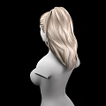 Game Film Character 3D Model Featuring Long Blond Wavy Hair And Upper Body